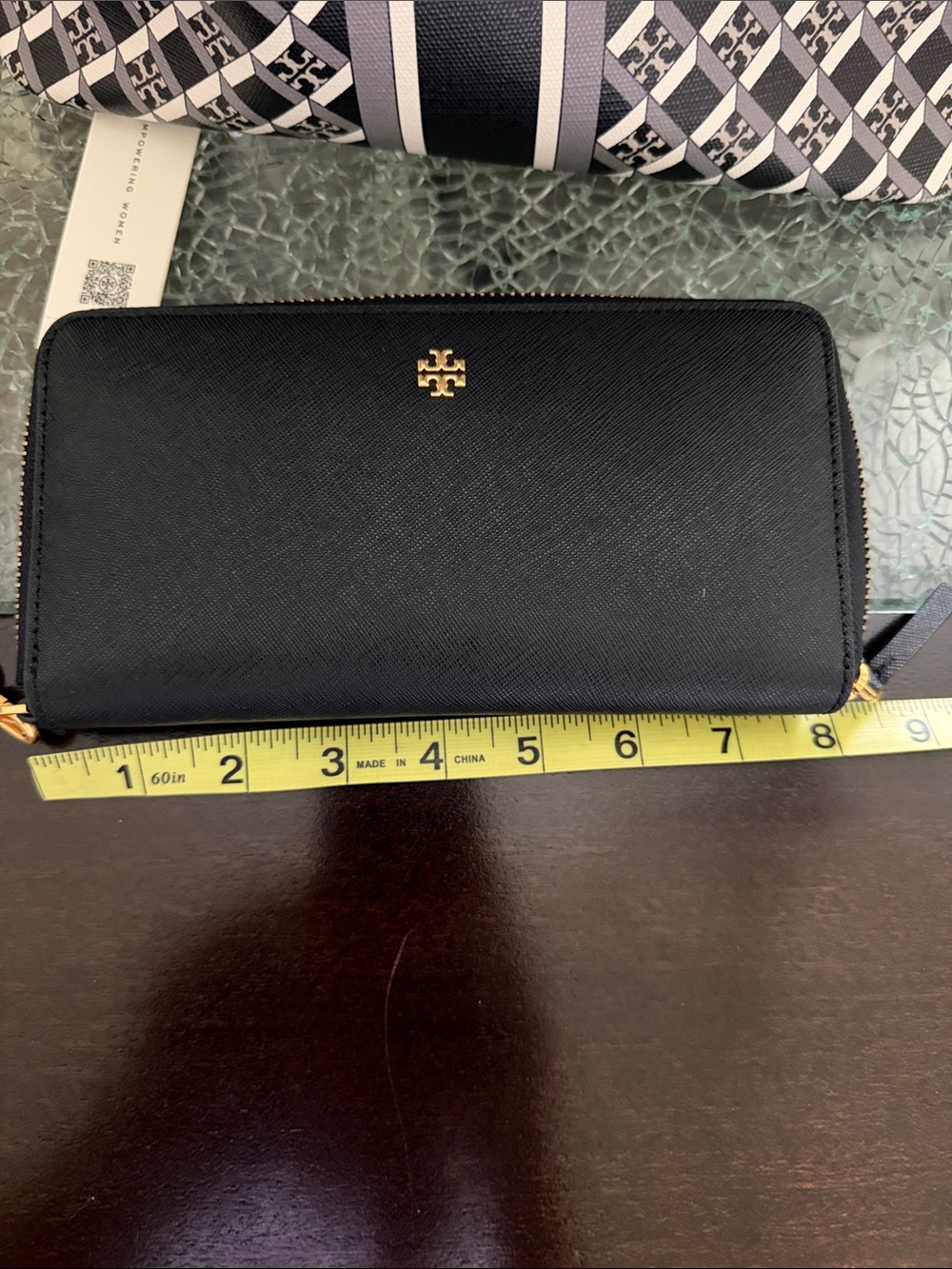 Tory Burch Black and White Geometric Logo Tote with Matching Wallet - Picture 13 of 15
